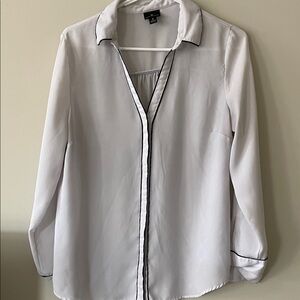 Worthington Ivory Blouse with Black Accents